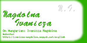 magdolna ivanicza business card
